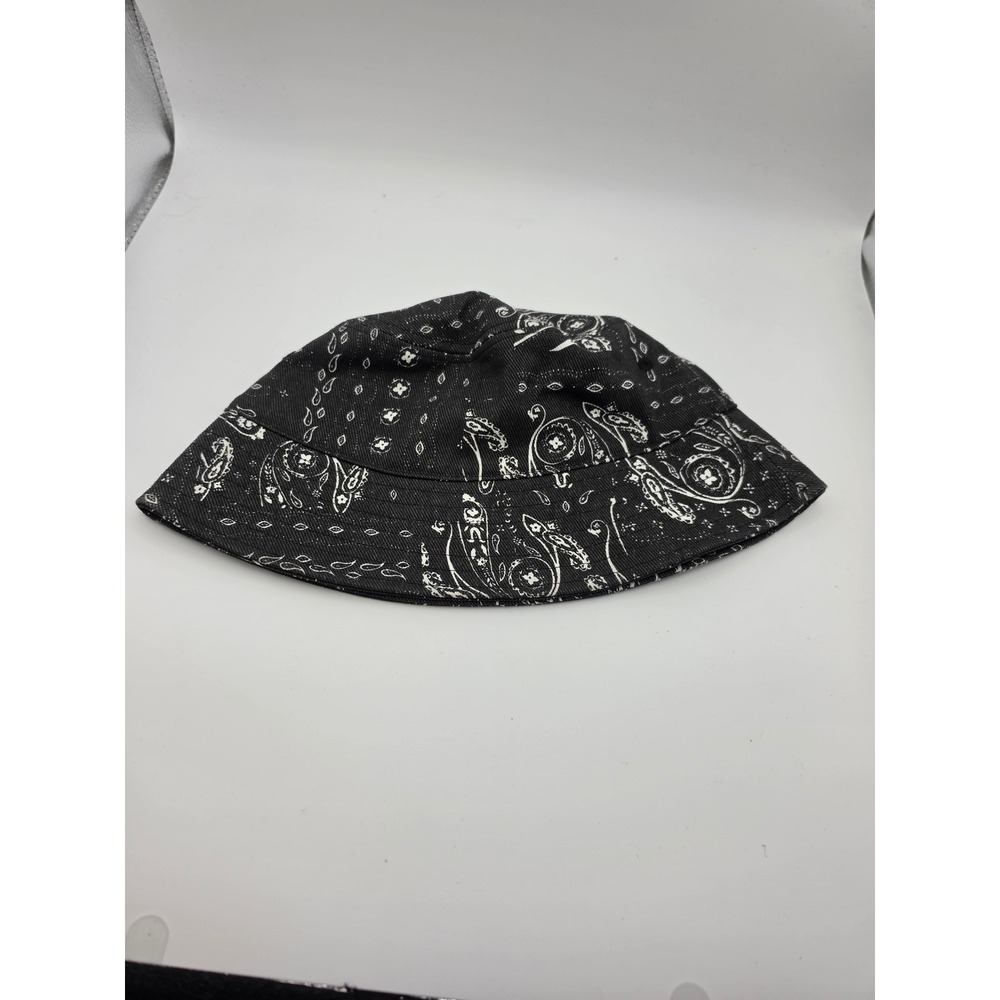 Original Use Mens Black White Paisley Bandana Print Bucket Hat One Size